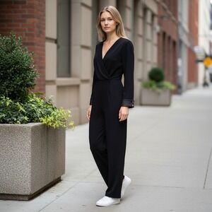 J. McLaughlin As 6 Black Jazz Jumpsuit Pockets Pockets Back Zip $328 MSRP NWOT